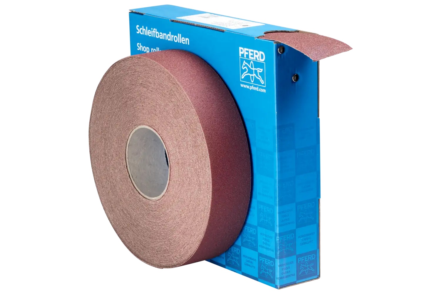 Picture of Pferd Shop Roll, Resin over Resin Heavy-Duty, 2" x 50 yards, 80 Grit, Aluminum oxide